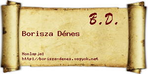 Borisza Dénes névjegykártya